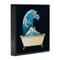 Stupell Industries Bathtub with Kanagawa Wave Framed Giclee, design by Tobe Fonseca